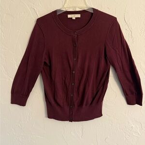 LOFT Women's Deep Burgundy Cardigan